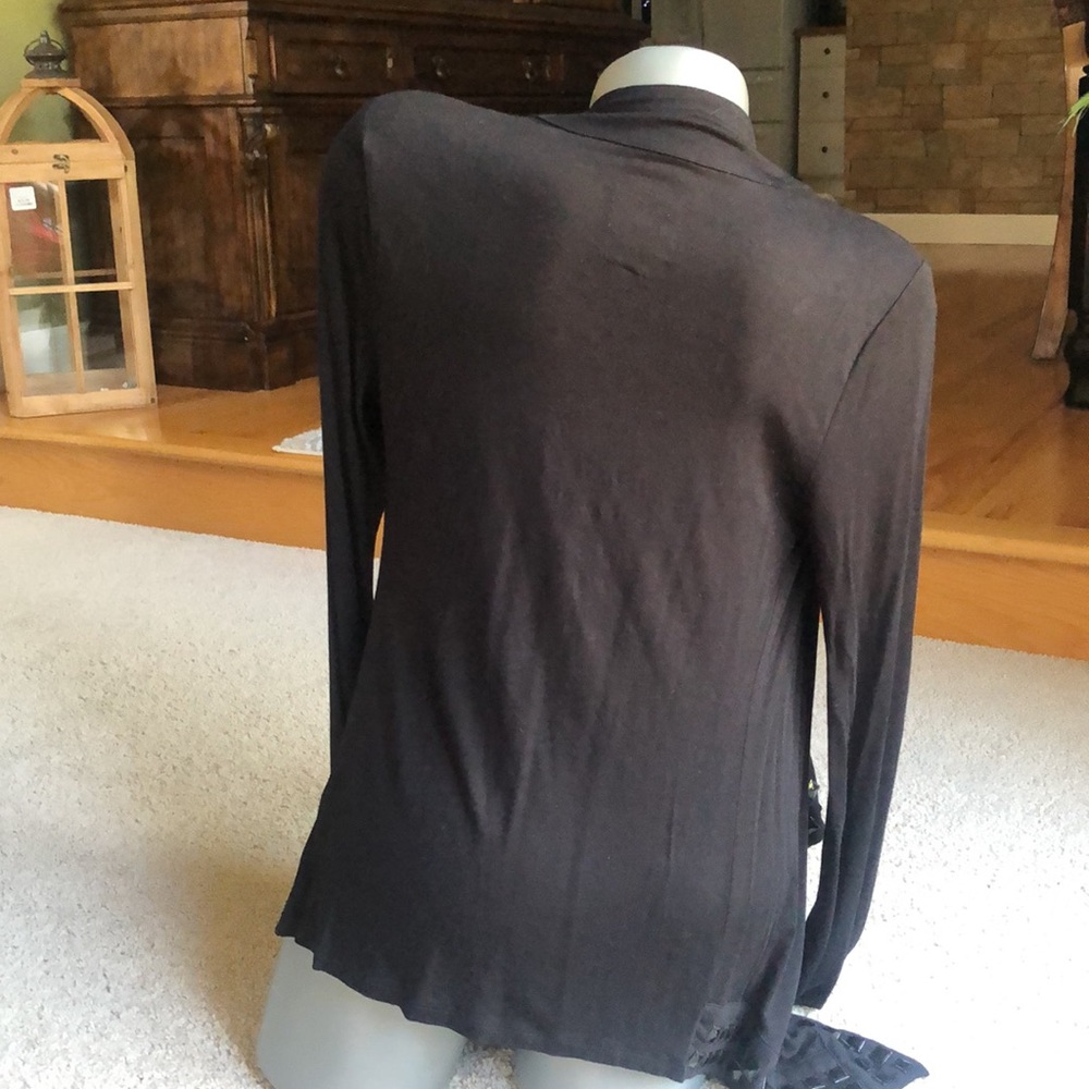 Guess Open Front Drape Cardigan With Black Gems - image 3